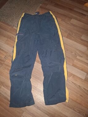 Tommy Hilfiger Navy Joggers with Yellow Side Stripes